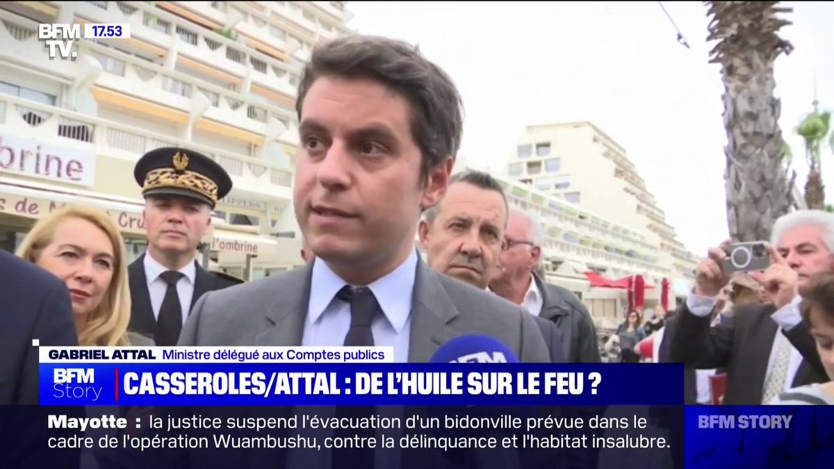 Gabriel Attal (ministre délégué chargé des Comptes publics): "Empêcher un ministre de circuler, couper l'électricité dans un quartier (...) je considère que ce sont des actions qui n'ont pas leur place dans le débat public"