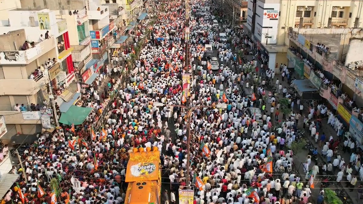 BJP is heading towards an unprecedented victory in Karnataka. Here are a few glimpses from today’s campaign trail in the state.