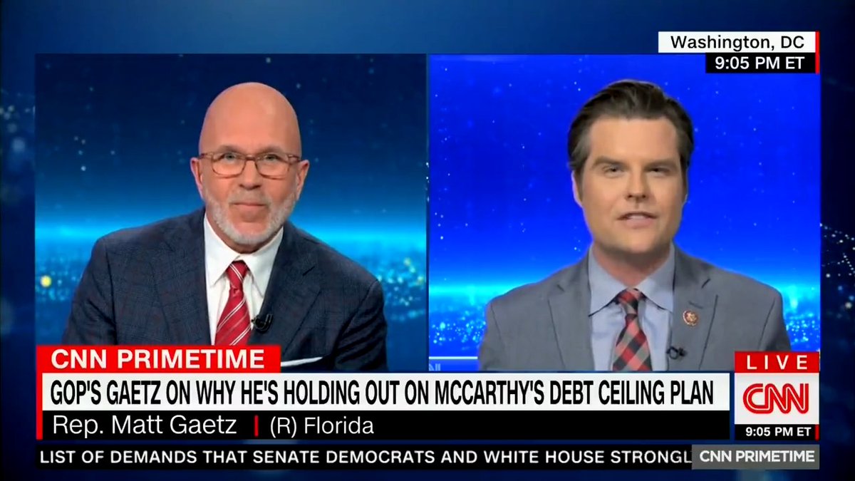 With at least 8 no votes on the legislation, I do not expect there will be a vote as planned tomorrow on the McCarthy debt limit increase. Both parties have contributed to this mess, and it's probably going to take both parties negotiating to get out of it. I am eager to work with any Democrat or Republican to cut federal spending.