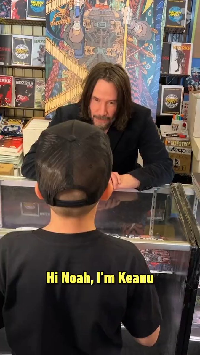 Another day, another edition of Keanu makes the world a better place. I love how he doesn't put this clearly nervous kid on the spot by asking him what his favorite character is, but he leads him to it. Lovely.