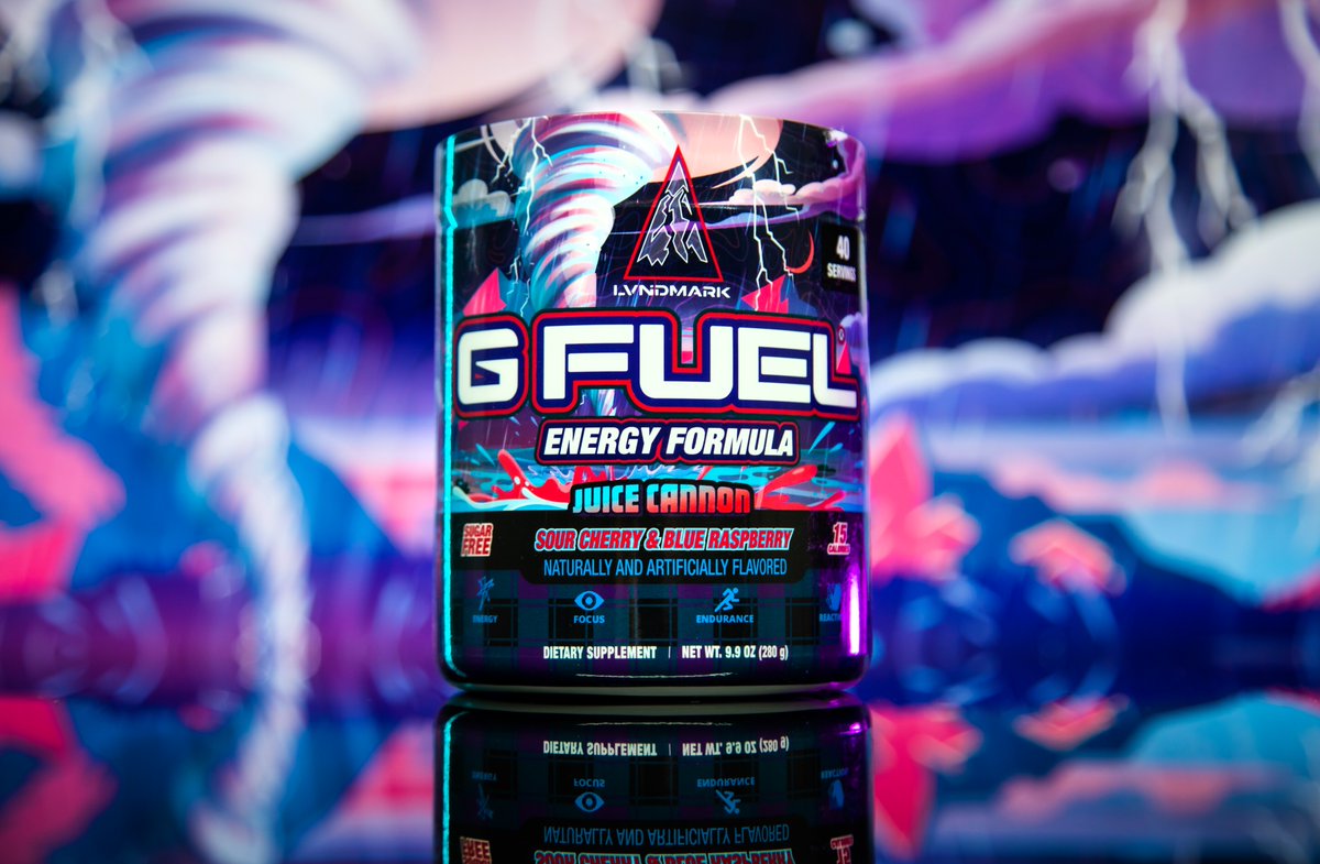 💜 𝗟𝗜𝗞𝗘 + 𝗥𝗧 + 𝗙𝗢𝗟𝗟𝗢𝗪 to win a Sour Cherry + Blue Raspberry LVNDMARK x #GFUEL "𝗝𝗨𝗜𝗖𝗘 𝗖𝗔𝗡𝗡𝗢𝗡" TUB! 2 winners picked on Friday to celebrate the launch! 🌪 🛒 𝗦𝗛𝗢𝗣: