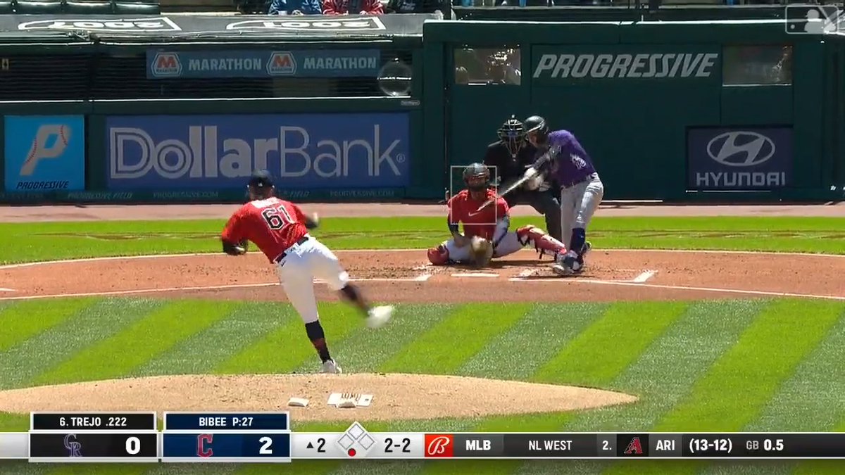 No. 5 Cleveland Guardians prospect (59th overall) Tanner Bibee fans 8 in his MLB debut.