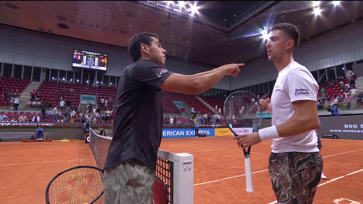 Here for the handshake 👀 Jaume Munar gets past Kokkinakis 7-6(7) 7-6(3) for his maiden main draw win in Madrid! #MMOpen