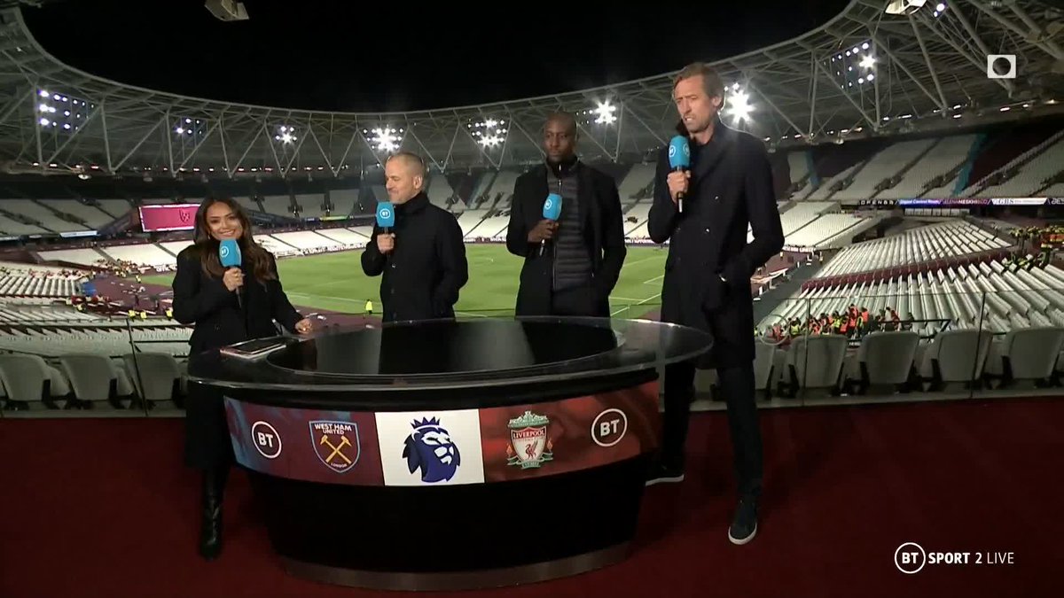 "If you go to ground in the box, you're taking a risk." Joe Cole, Carlton Cole and Peter Crouch discuss whether West Ham should've been awarded a penalty late on against Liverpool 😮