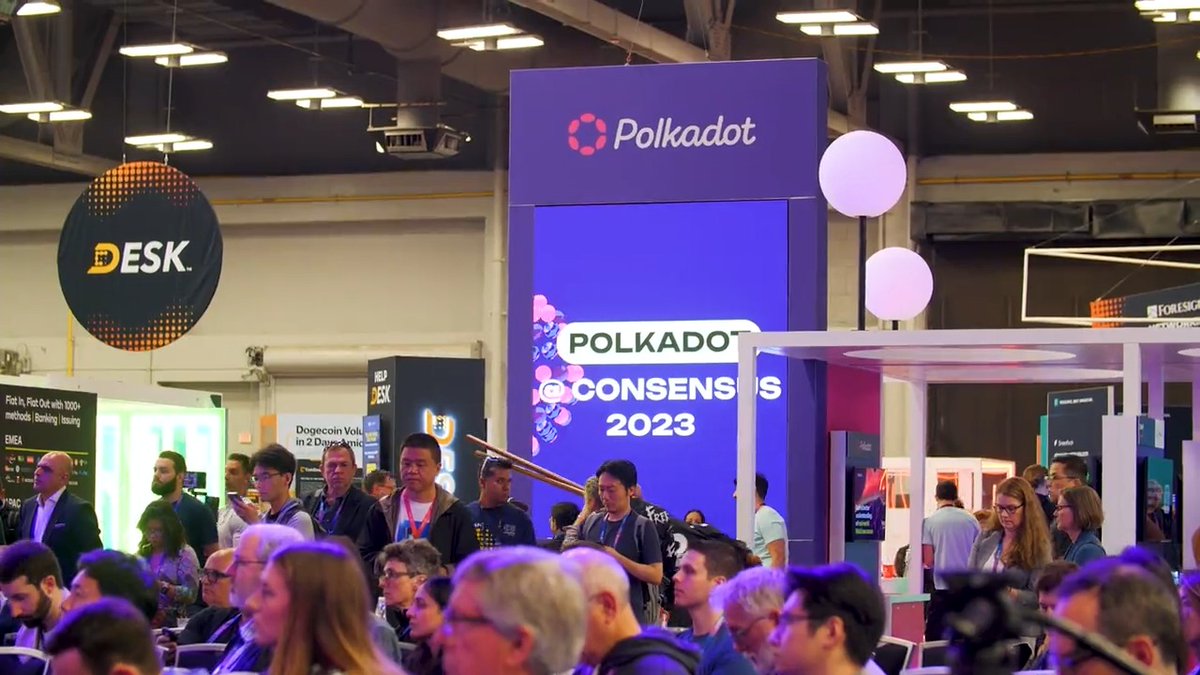 1/ Polkadot @ Consensus started out strong on day 1! The Polkadot booth was busy with ecosystem teams all eager to explain to the Web3 crowd how they’re shaping a multichain feature.