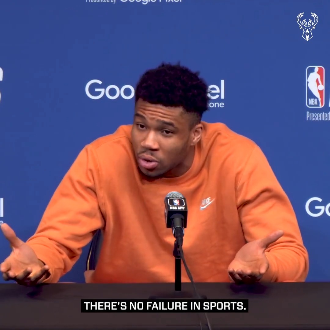 "There's no failure in sports." Giannis defines what "failure" looks like to him: