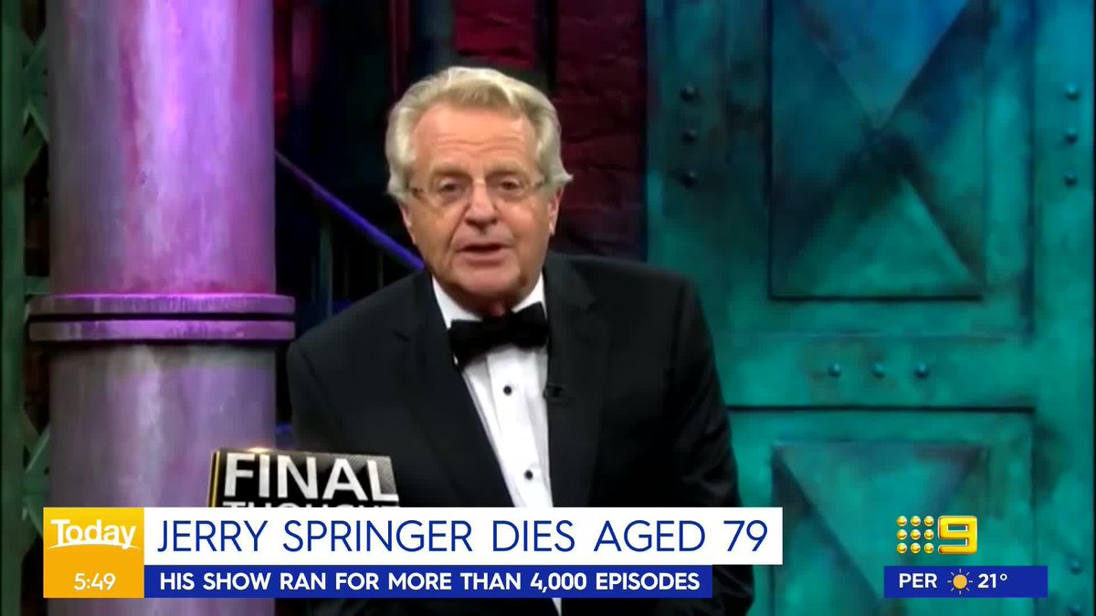 Jerry Springer, the longtime TV personality best known for his raucous show, has died aged 79. Lauren Tomasi #9News MORE: