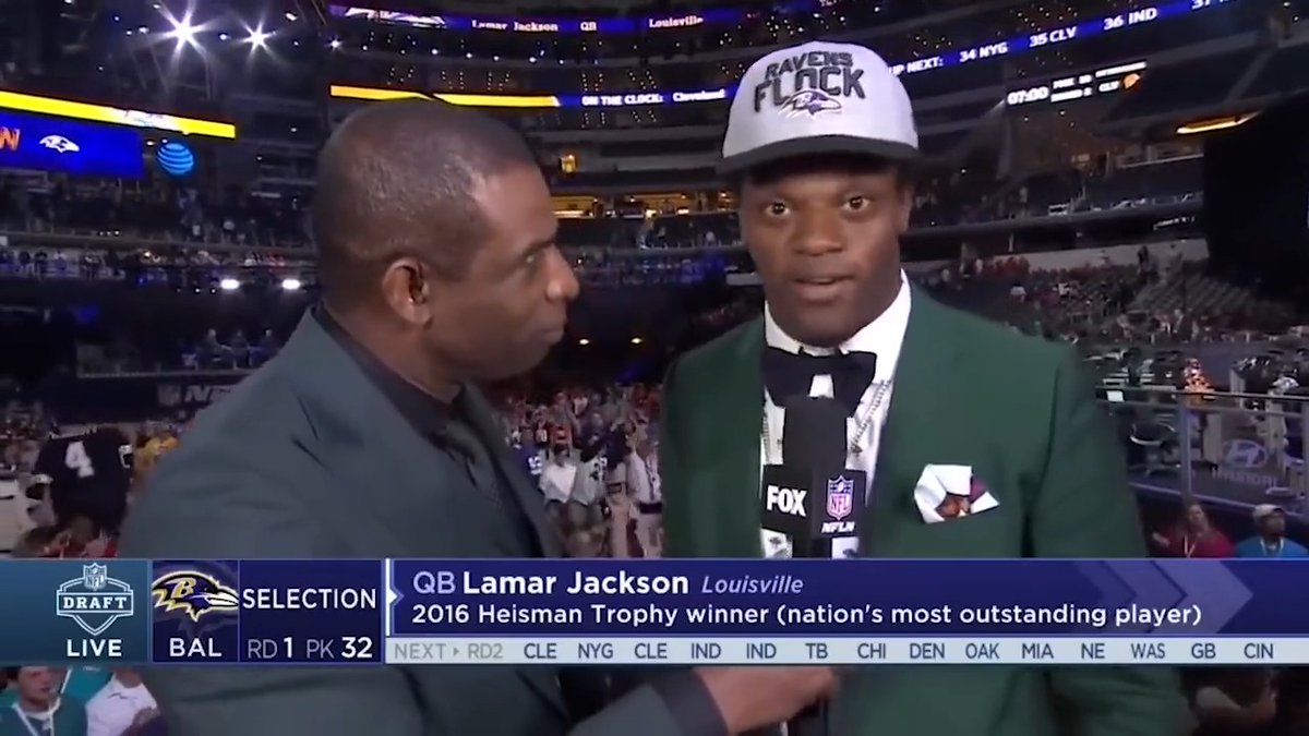 Lamar Jackson slipped all the way to the 32nd pick in the 2018 draft. Now he’s the highest paid player in NFL history. Big Truss 💰 (via NFL)