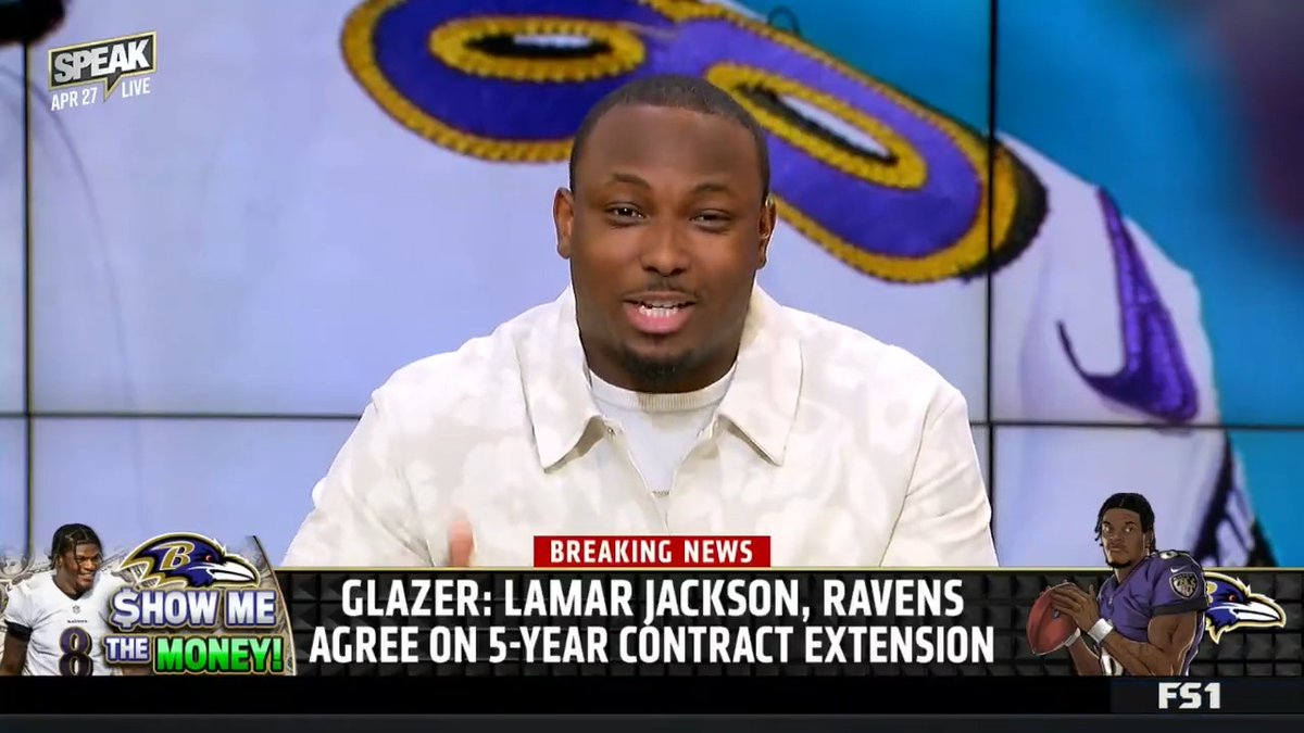.LeSean Shady Mccoy gives his thoughts on Lamar &amp; the Ravens agreeing on a deal. "I got to give a big shoutout to Action Jackson's mother. Mama Jackson, congratulations to you also... I’m so happy for Lamar.”