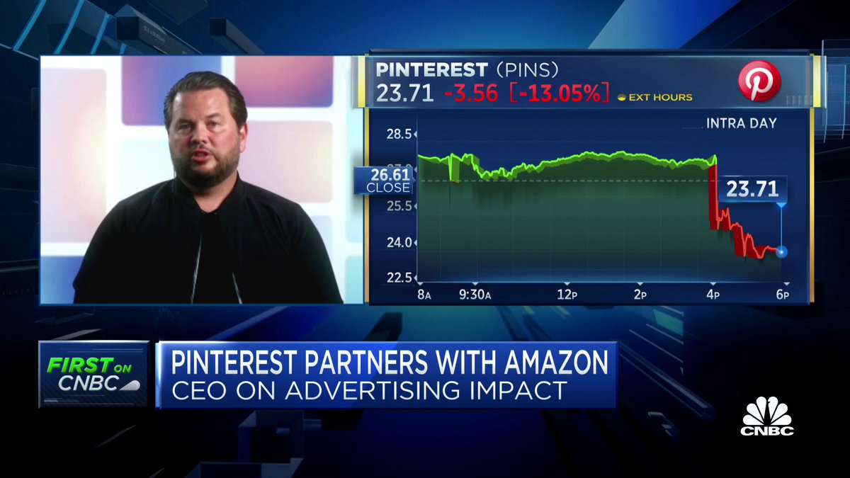 CNBC's Julia Boorstin sits down with Pinterest CEO Bill Ready to discuss his company's latest quarter, partnering with $AMZN &amp; its transition to being 'fully shoppable' $PINS