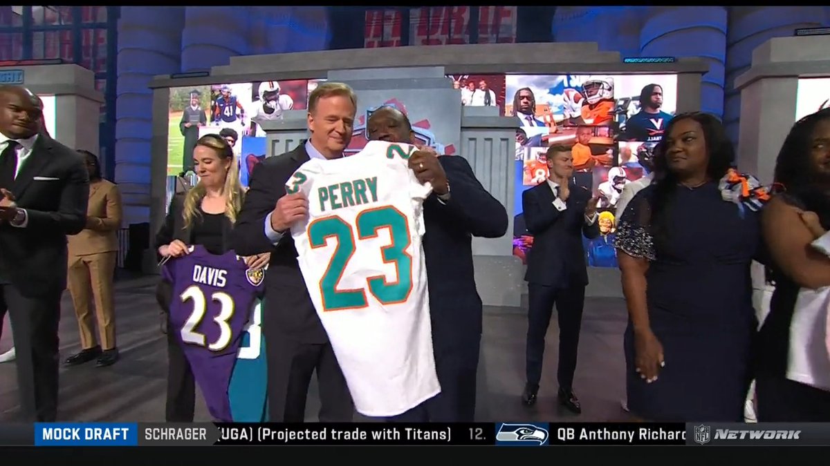 .Virginia Football players D'Sean Perry, Devin Chandler and Lavel Davis Jr. are remembered and welcomed into the NFL family at the #NFLDraft.