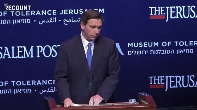 Speaking in Jerusalem, Gov. Ron DeSantis (R-FL) claims Hurricane Dorian did not hit Florida harder in 2019 because of “the prayer I put in the Western Wall.”