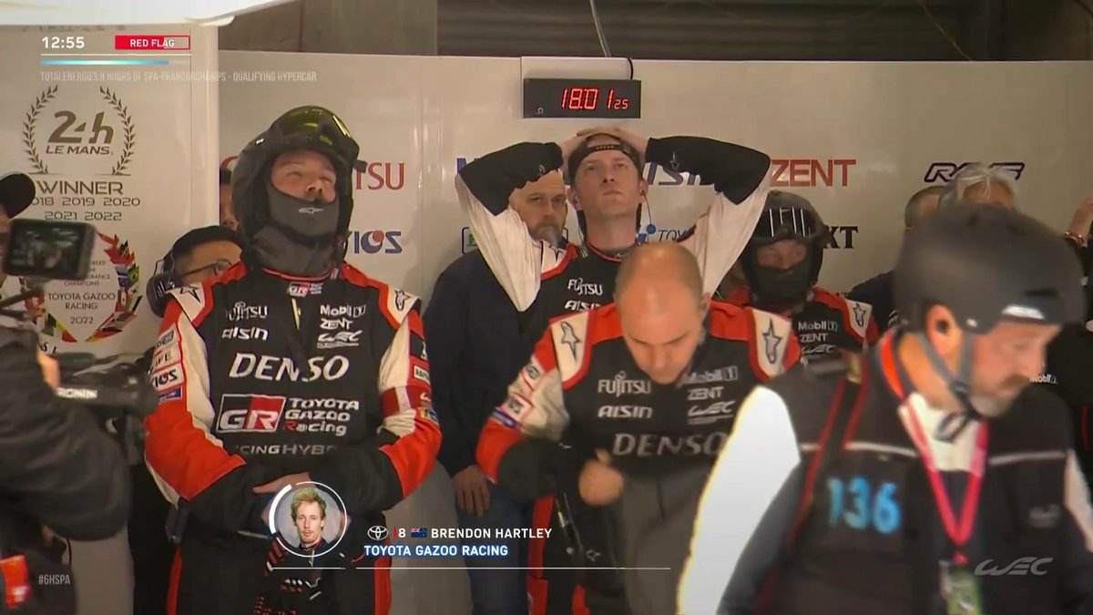 RED FLAG 🔴 The Hypercar qualifying session is stopped after the #8 Toyota loses control at the top of the Raidillon. Driver is OK. #WEC #6HSpa