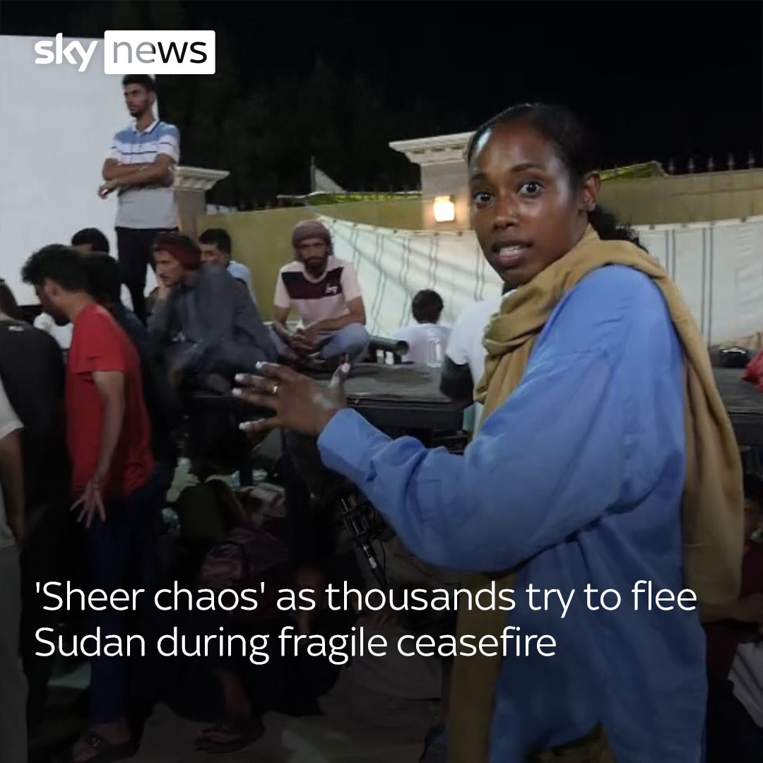 'It's sheer chaos' Sky's Yousra Elbagir reports from Port Sudan which has become an evacuation point for thousands of people since fighting broke out in Sudan Read more: