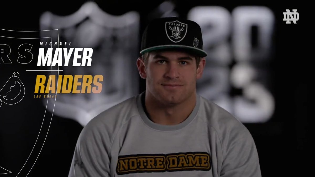Michael Mayer is a Raider With the 35th pick in the second round the Las Vegas Raiders select @MMayer1001, tight end, Notre Dame. #NFLDraft | #GoIrish☘️