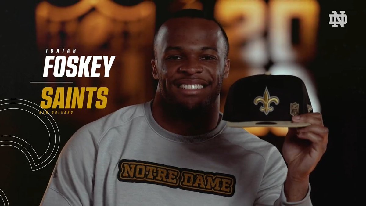 Isaiah Foskey is a Saint With the 40th pick in the second round the New Orleans Saints select Isaiah Fos🔑, defensive end, Notre Dame. #NFLDraft | #GoIrish☘️