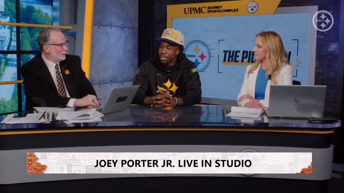 Soooo Joey Porter Jr. just joined us on set 🔥 His exclusive first interview as a member of the #Steelers ⬇️