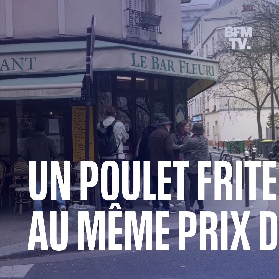 🍗🍟 Dans ce restaurant parisien, le prix du "poulet-frites" n'a pas changé depuis le passage du franc à l'euro en 2002 : 6€86 (45 francs)