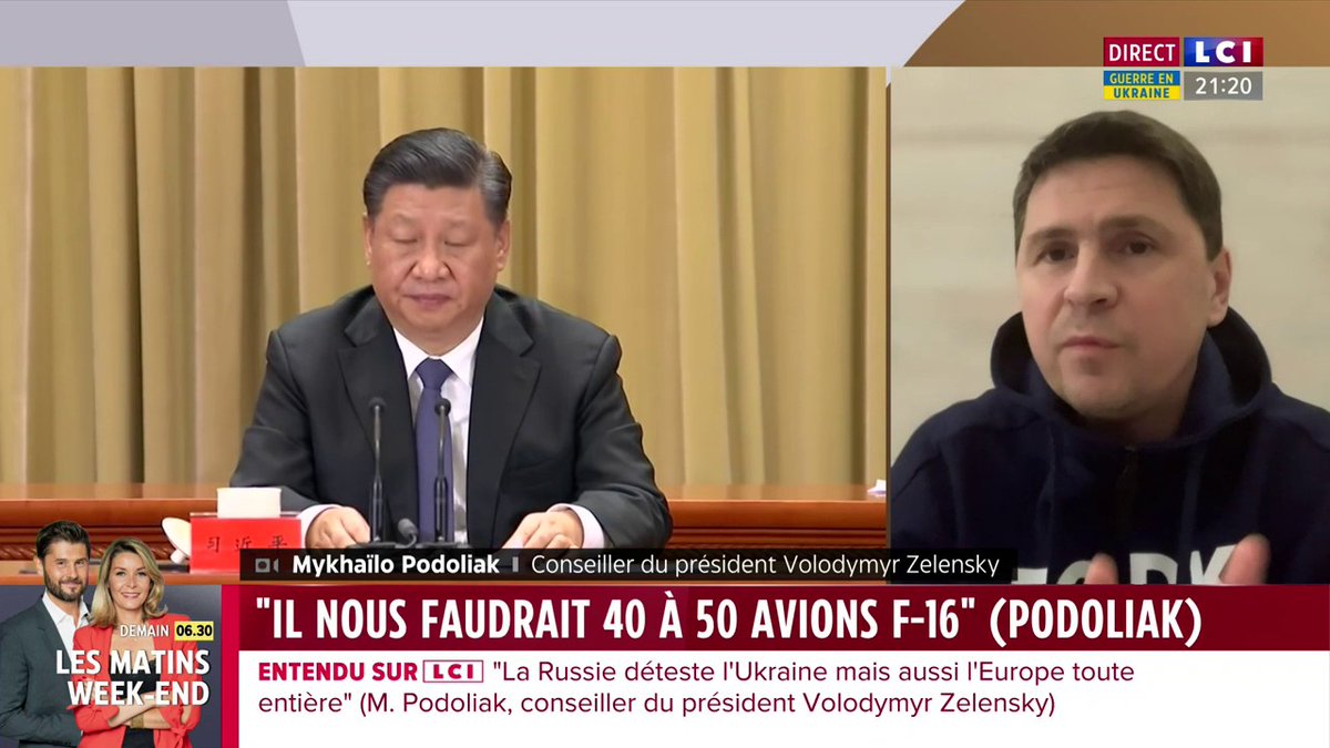 🔴🗣️ "Je trouve bien que le Président français parle aux différents acteurs du conflit, même quand ils sont en désaccord" assure Mykhaïlo Podoliak, conseiller du président Volodymyr Zelensky ▶ Dans #Le20HdeDariusRochebin - Darius Rochebin