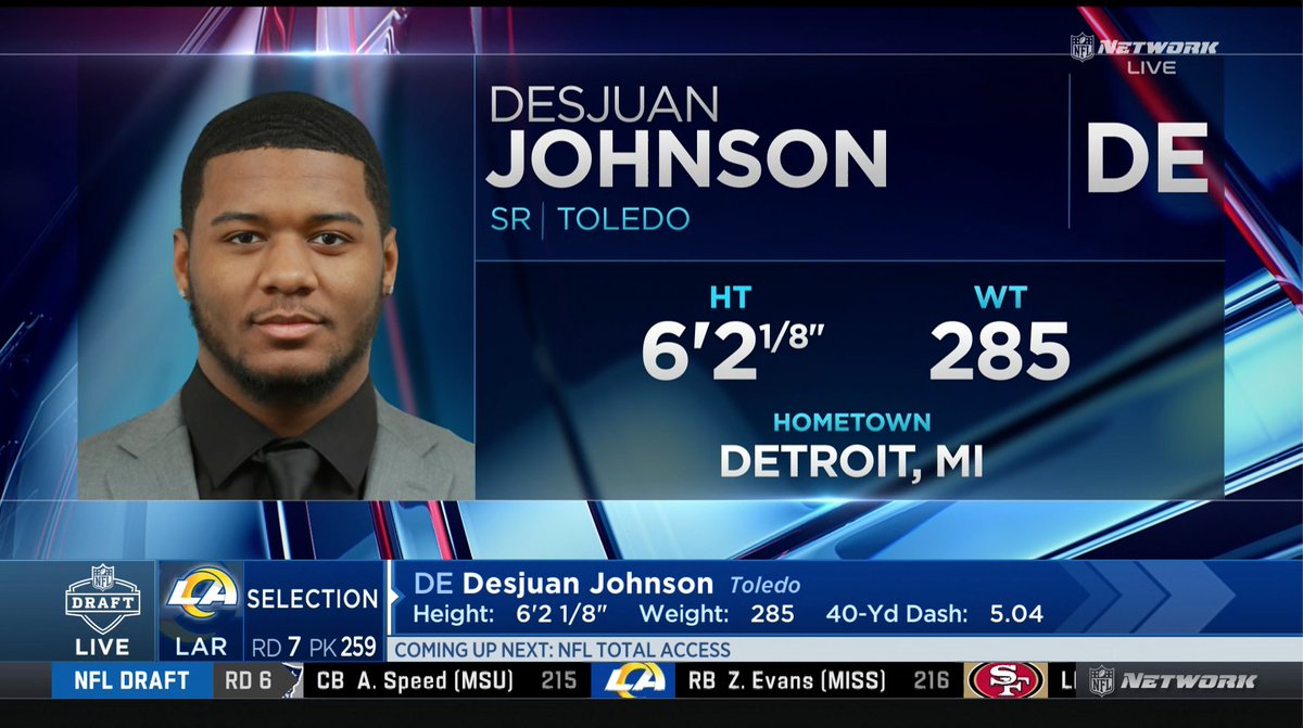 .DesjuanJohnson, YOU are Mr. Irrelevant! #NFLDraft Los Angeles Rams | Toledo Football