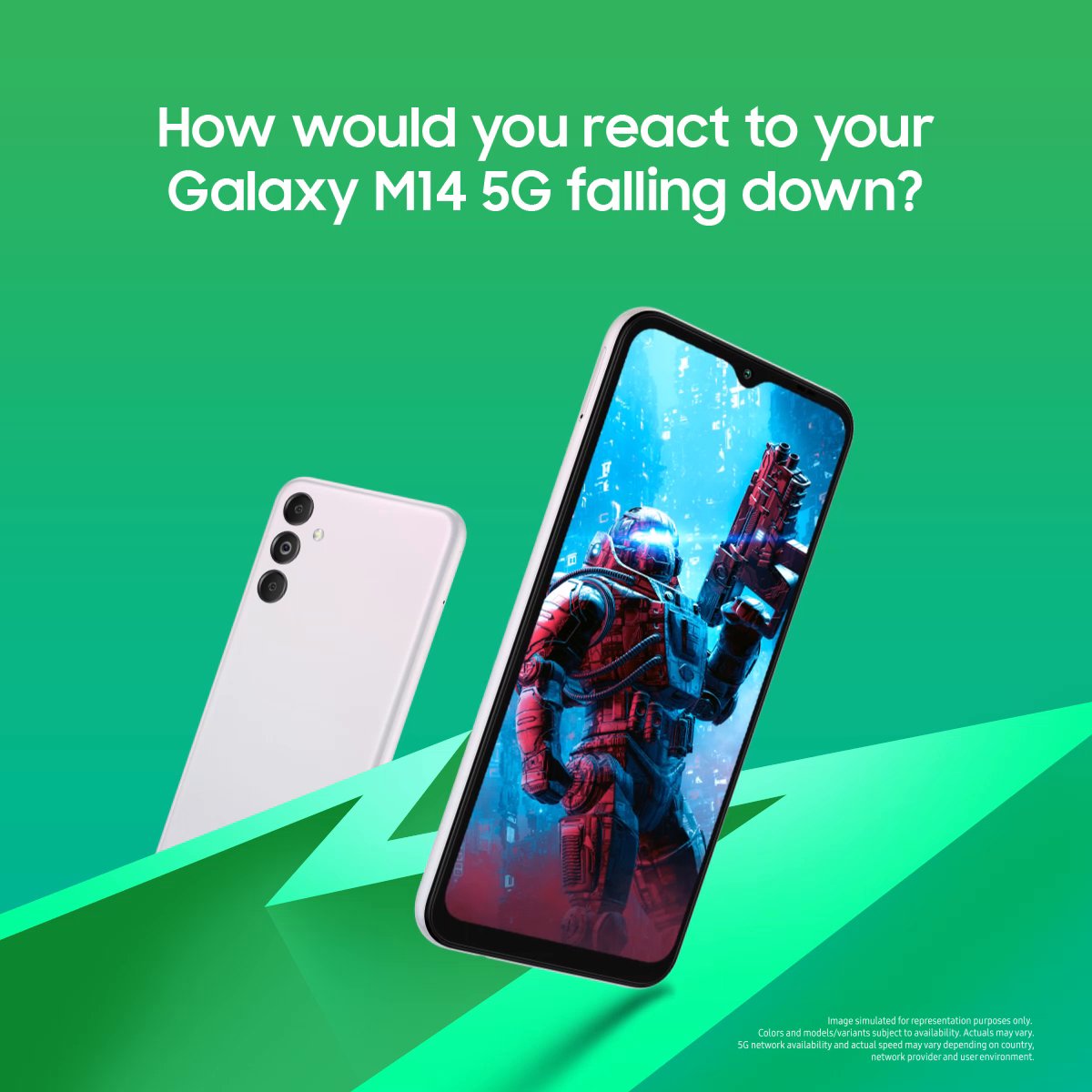 Panic is not an option with the Gorilla® Glass 5 protection on the new #GalaxyM14 5G. Comment the right answer below and stand a chance to win* a brand-new Galaxy M14 5G. Go! *T&C apply. Detailed T&C: #Monster5G #Samsung