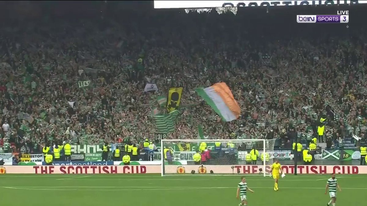 👂🏻 SOUND ON👂🏻 It's half-time at Hampden Park, where Celtic Football Club holds a 1-0 lead over Rangers Football Club, but just listen to those Celtic fans as the players hit the sheds!!! #RANCEL #ScottishCup 📺 2nd half coming up LIVE on beIN 3 | Foxtel, Kayo Sports, Fetch & CONNECT