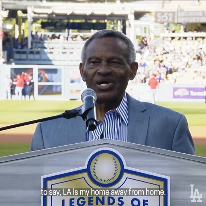 "LA is my home away from home. To you fans, I love you all." Last night, the Dodgers inducted Manny Mota into the Legends of Dodger Baseball. Congratulations, @MannyMota11!