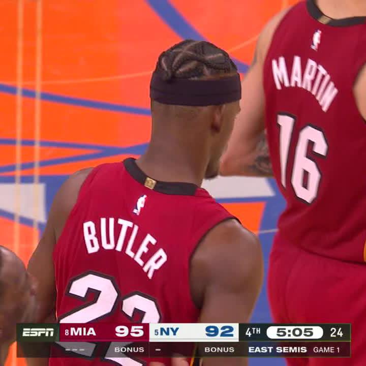 Jimmy Butler limped to the free throw line after rolling his ankle. He made both.