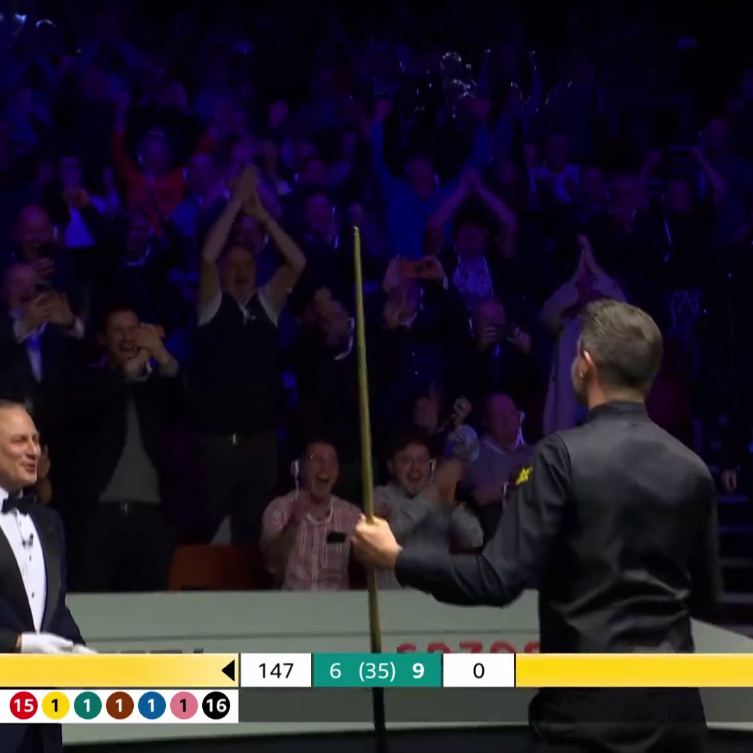 Nothing to see here, just Mark Selby making Crucible history with a 147 in the World Championship final! ๐๐ #CazooWorldChampionship