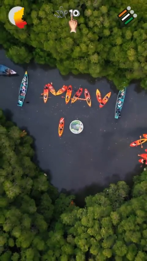 Breathtaking visuals of Kayaking boats that moved into a picturesque area in the middle of the river during voter Awareness activities in Udupi district. Don't forget to cast your vote in the forthcoming #KarnatakaElection on May 10, 2023 🎥 Chief Electoral Officer, Karnataka #Govote #Ivote4Sure
