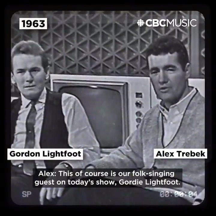 Alex Trebek interviewing Gordon Lightfoot on the CBC in 1963. Two Canadian icons gone. RIP