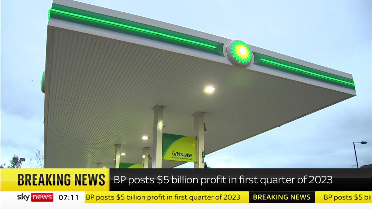 BREAKING: BP has made a $5 billion profit in the first quarter of 2023 📺 Sky 501, Virgin 602, Freeview 233 and YouTube