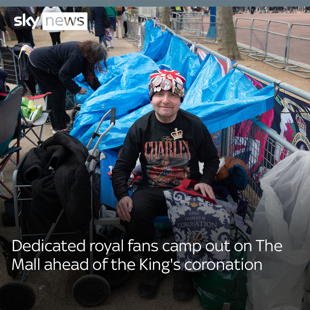 Royal superfans like John Loughrey have already begun hunkering down on The Mall ahead of King Charles's coronation 👑