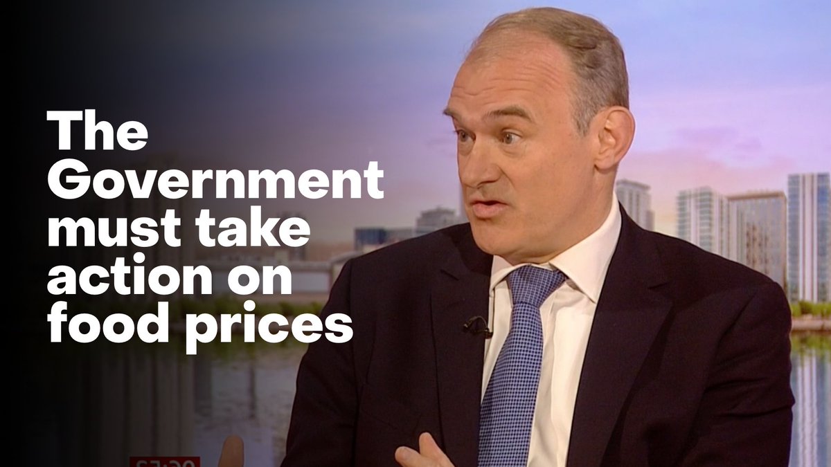 “When it comes to huge oil and gas profits, and now when it comes to clear profiteering from supermarkets, the Conservatives are happy to sit back and do nothing. “People deserve far better than that.” 📺 Ed Davey on Lib Dem plans to combat rising food bills.