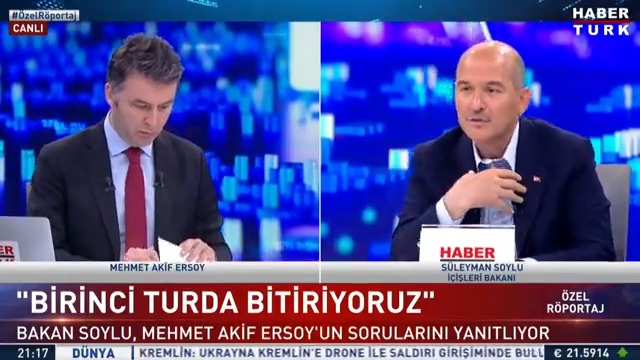 Seçim ilk turda biter mi? #ÖzelRöportaj'da İçişleri Bakanı ve AK Parti İstanbul Milletvekili Adayı Süleyman Soylu: "Sayın Kılıçdaroğlu bizim çok gerimizde. Fakat biz rehavete kapılmıyoruz. Çünkü karar seçim günü veriliyor. Allah'ın izniyle Sayın Erdoğan birinci turda kazanacak."
