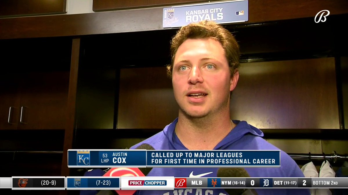 Austin Cox on his call-up to the #Royals: "I still think I'm in shock.... It's an amazing feeling. It feels like it makes everything that I've sacrificed — or my family or my wife have sacrificed — it makes it feel very, very worth it."