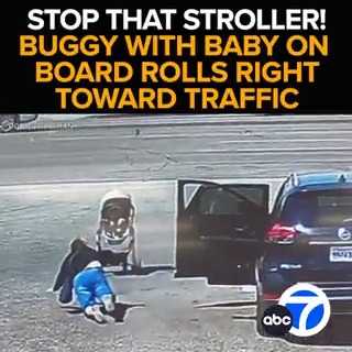 A guardian angel happens to be in the right place at the right time as a runaway stroller heads straight for a busy #Hesperia street, all with a baby on board. Meet the hero who leaps into action likely saving the child's life. Tonight at 11 from ABC7