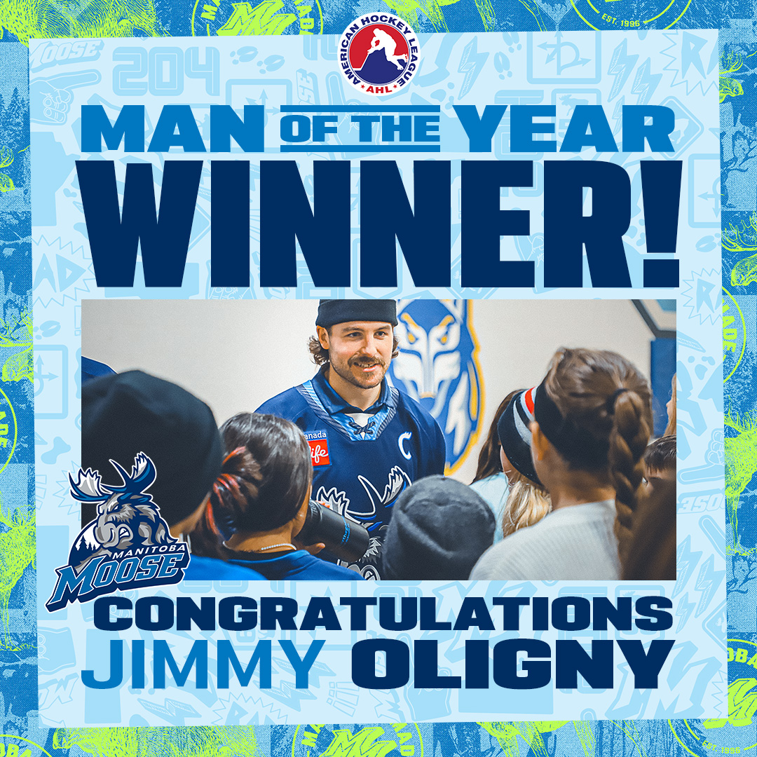 We couldn't be more proud of our Captain! Congratulations to Jimmy Oligny (Jimmy Oligny) on winning the 2023 Yanick Dupré Memorial Award as American Hockey League Man of the Year. Our team and community are better by having you a part of them.