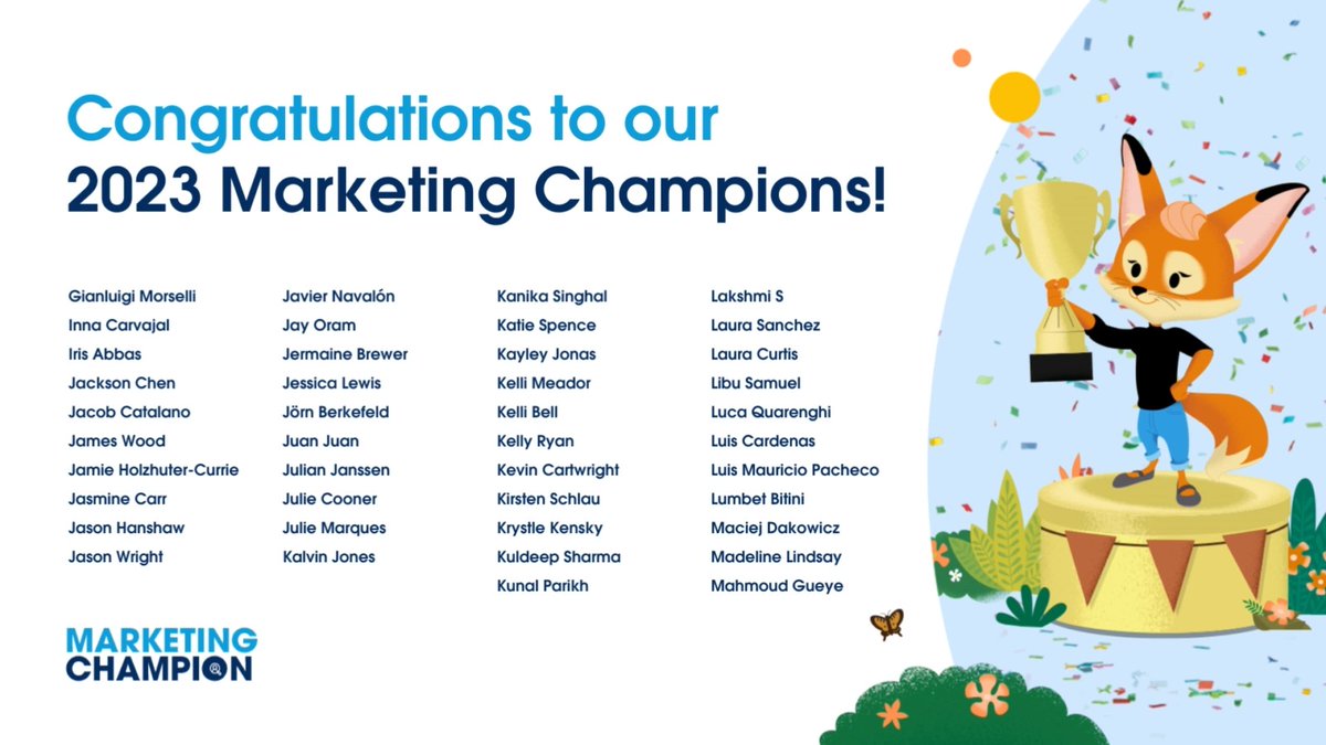 Can you feel the ⚡️ electricity ⚡️ in the air? It’s time to welcome our new class of #MarketingChampions! 🦊 Help us congratulate the class of 2023 by tagging them below!