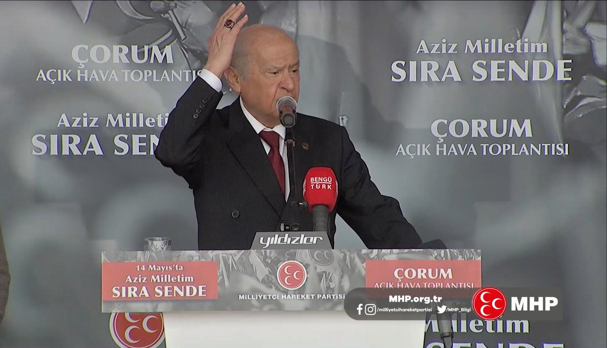 Allah ecelden aman verdiği müddetçe, son Türk oğlu Türk yaşadığı sürece bu topraklardan Türk ve Türk milletini hiç kimse, hiçbir alçak, hiçbir dış bağlantılı hain sökemez, buna güç yetiremez. 05.05.2023 -📍 Çorum