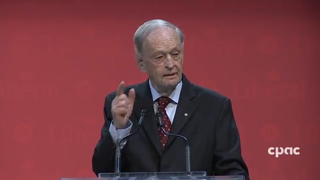 "Canada is the land of opportunity. Canada is the land of generosity. Canada is the land of stability. Canada is the land of tolerance. Canada is the land of the rule of law. No, Mr. Poilievre, Canada is not broken," says Jean Chrétien in his Liberal convention address. #cdnpoli