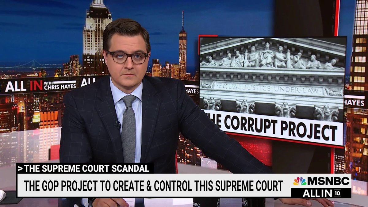 WATCH -- Chris Hayes: Leonard Leo and the right had a problem: they were putting people on the court, and then couldn't control how they ruled. So they came up with a two-fold solution to create a captured court—one that explains the many Clarence Thomas benefactors.