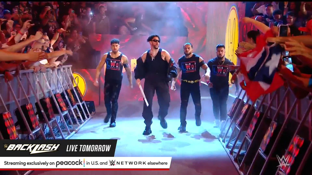 BAD BUNNY HAS ARRIVED WITH THE LWO! 🔥🫨 Damian Priest goes head-to-head with Benito Antonio in a San Juan Street Fight TOMORROW NIGHT at #WWEBacklash in Puerto Rico! #SmackDown
