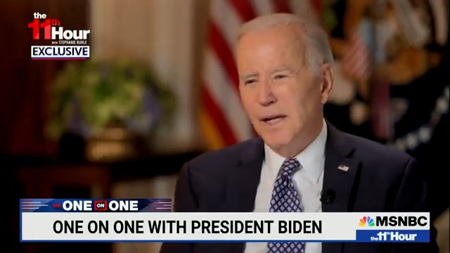 Q: "You talk about fighting for the soul of America, but...hate crimes are on the rise, random acts of gun violence, women are under attack—" Biden's staffer interrupts, but he answers anyway by starting to say "we can't let Obama" be president again.