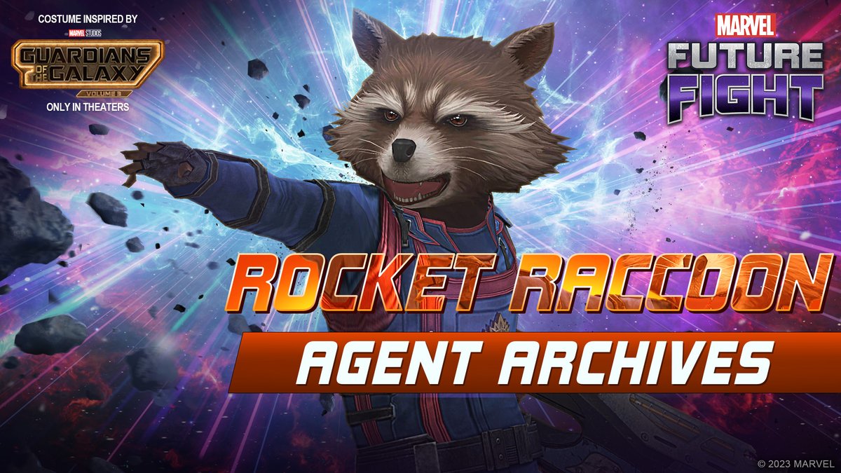 Rocket the skillful tactician returns to battle in his brand-new uniform inspired by Marvel Studios' Guardians of the Galaxy Vol. 3 and Tier-3 Update in MARVEL Future Fight’s v900 Update! #MARVELFutureFight