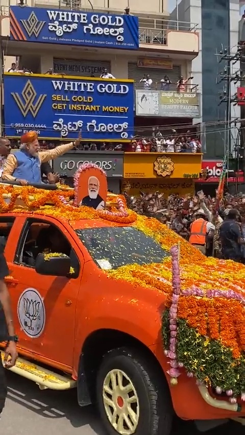Blessed by Bajrang Bali Loved by People Standing Tall &amp; Grand MODIfying the Motherland! #NammaBengaluralliNammaModi