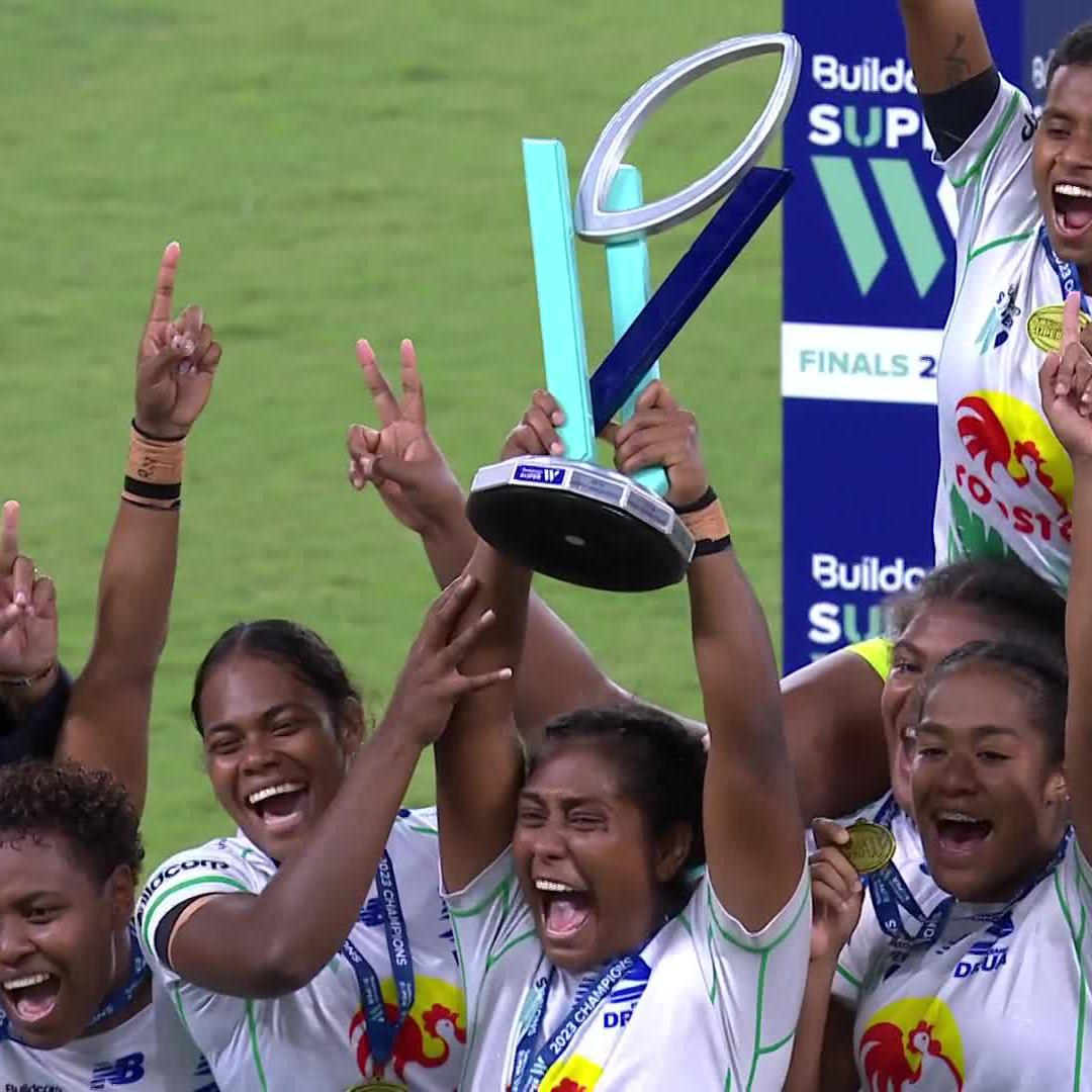 Hands on the title 🏆 Fijiana Drua are your Super W Champions! ↳ Super W Grand Final - Reds v Fijiana Drua. Ad-free. Live & On Demand on the Home of Rugby, Stan Sport. #StanSportAU #SuperW #REDvDRU