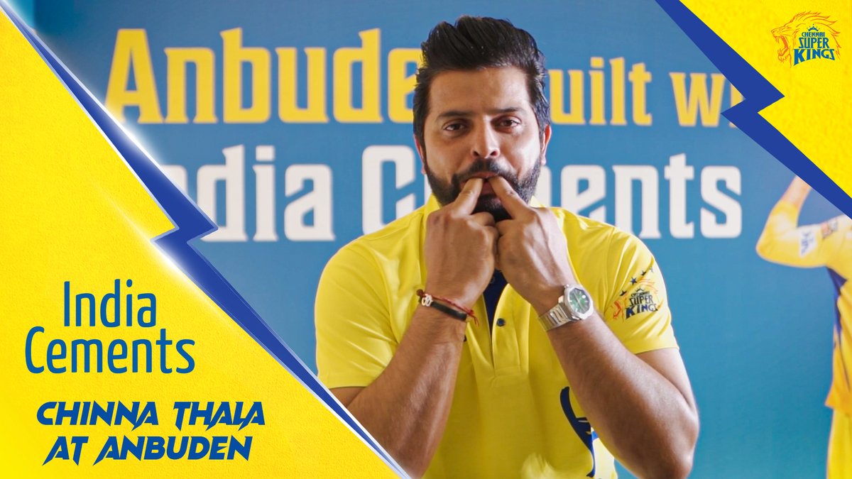 Chinna Thala back at Anbuden! 😍💛 #WhistlePodu #CSKvMI Suresh Raina🇮🇳 India Cements