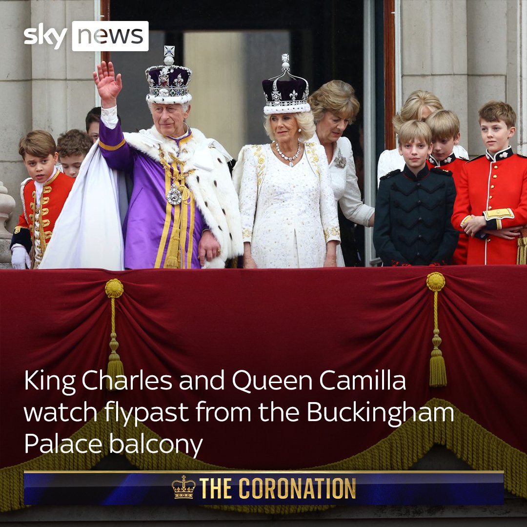The King and Queen were joined by the Prince and Princess of Wales and their three children for the first time since being crowned in a historic coronation service at Westminster Abbey in London #Coronation: