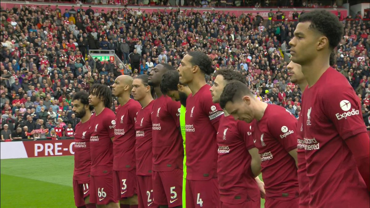 Liverpool fans boo the national anthem ahead of kick-off at Anfield 🗣️🔴